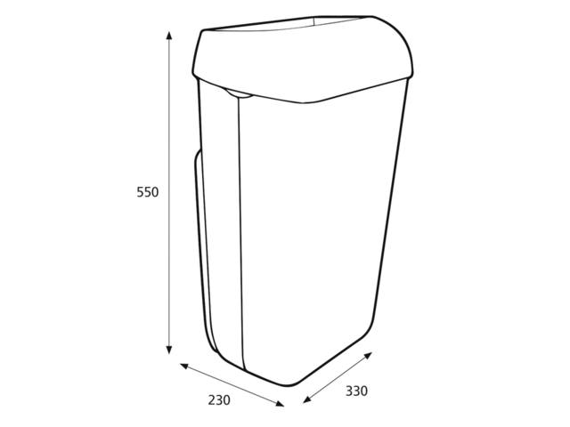 Afvalbak Katrin open inworp 25 liter wit