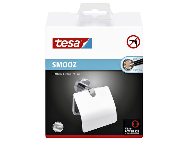 Toiletrolhouder met deksel tesa Smooz