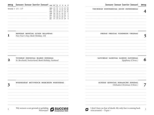 Calendarium 2027 Succes Senior 7 dagen/2pagina s