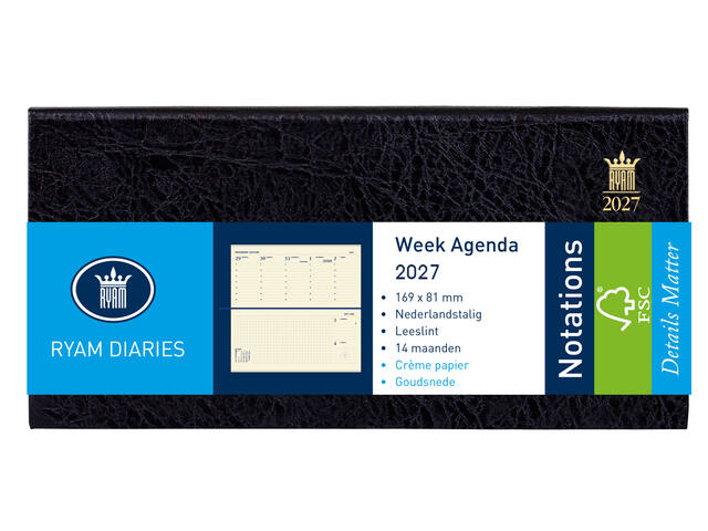 Agenda 2027 Ryam Notations Mundior 7d/2p zwart