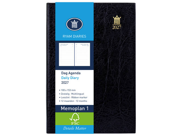 Agenda 2027 Ryam Memoplan 7 Suprema 7d/2p zwart