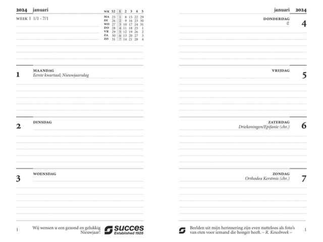 Agendavulling 2027 Succes Senior 7dagen/2pagina s