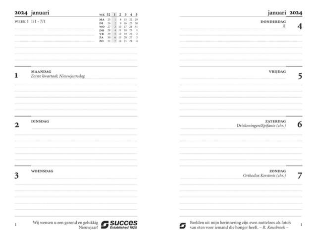 Agendavulling 2027 Succes Mini 7dagen/2pagina s
