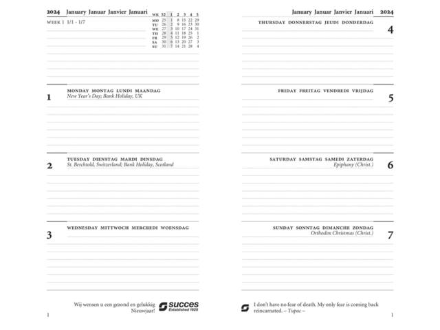 Agendavulling 2027 Succes Std 7dagen/2pagina s