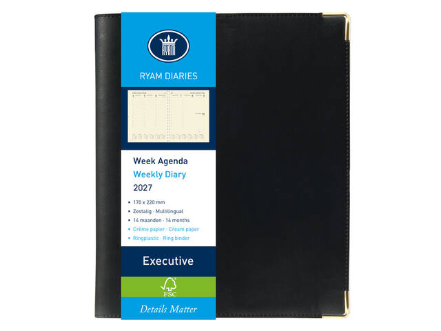 Agenda 2027 Ryam Executive Nappa 7d/2 zwart