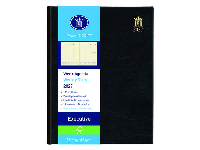 Agenda 2027 Ryam Executive Mundior 7d/2 zwart