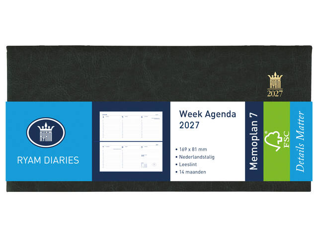 Agenda 2027 Ryam Memoplan 7 Mundior 7d/2p zwart