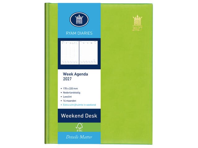 Agenda 2027 Ryam Weekend Desk Lazio 7d/2p assorti