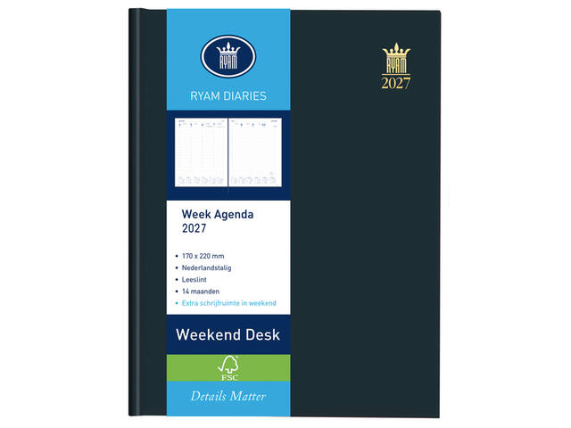 Agenda 2027 Ryam Weekend Desk Lazio 7d/2p assorti