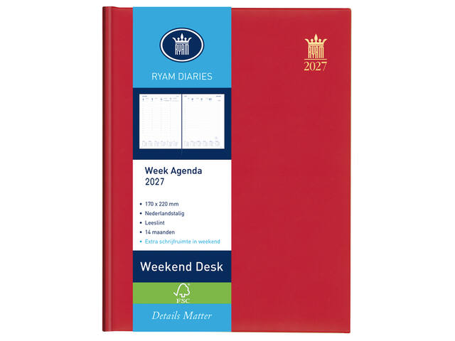 Agenda 2027 Ryam Weekend Desk Lazio 7d/2p assorti