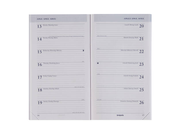 Agendavulling 2027 Brepols Breplan 7dag/1pagina