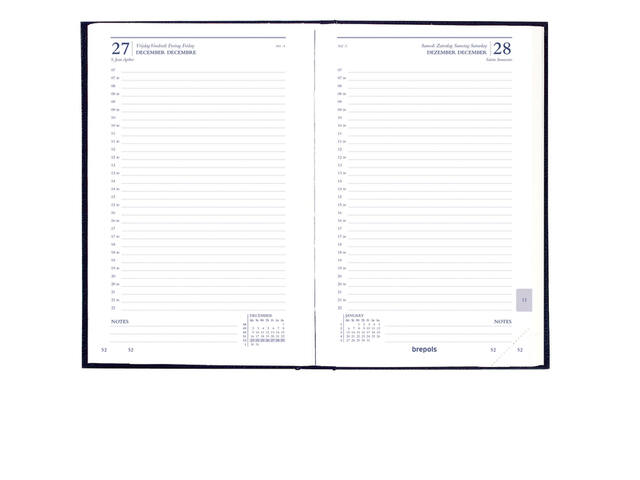 Agenda 2027 Brepols Saturnus Luxe 1d/1p blauw