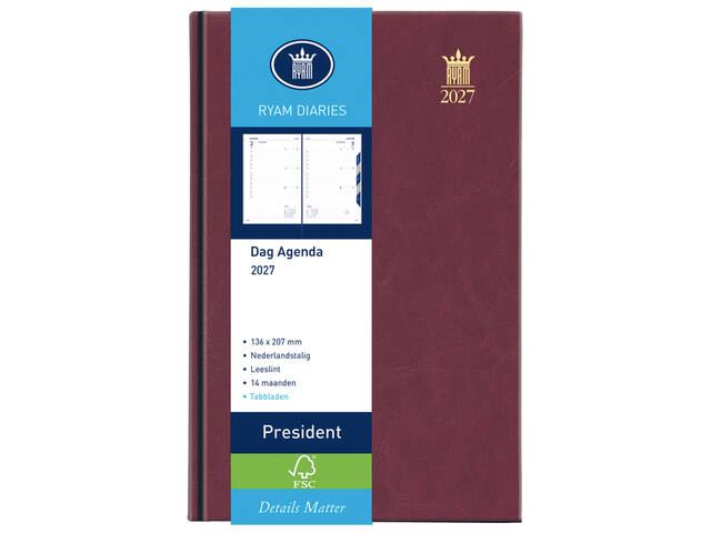 Agenda 2027 Ryam President Mundior 1d/1p bordeaux