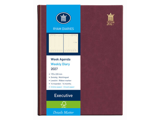 Agenda 2027 Ryam Executive Mundior 7d/2 bordeaux