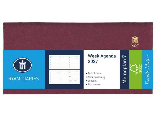 Agenda 2027 Ryam Memoplan 7 Mundior 7d/2p bordeaux