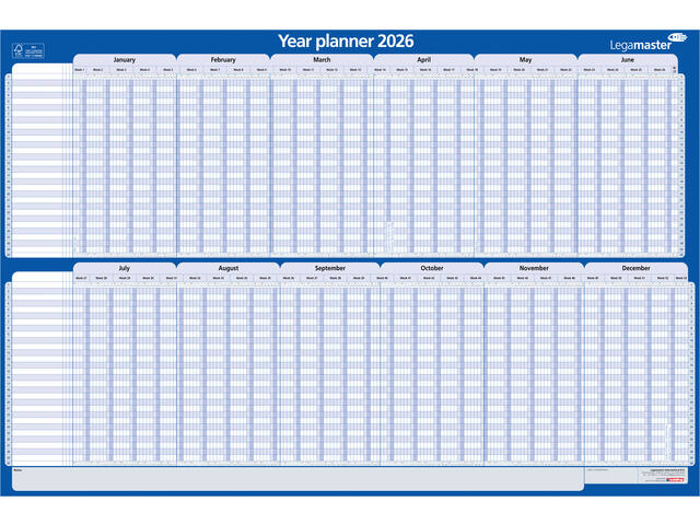 Projectplanner 2027 LM 90x60cm hor gelamineerd