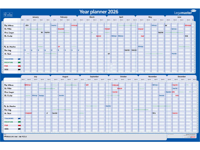 Projectplanner 2027 LM 90x60cm hor gelamineerd