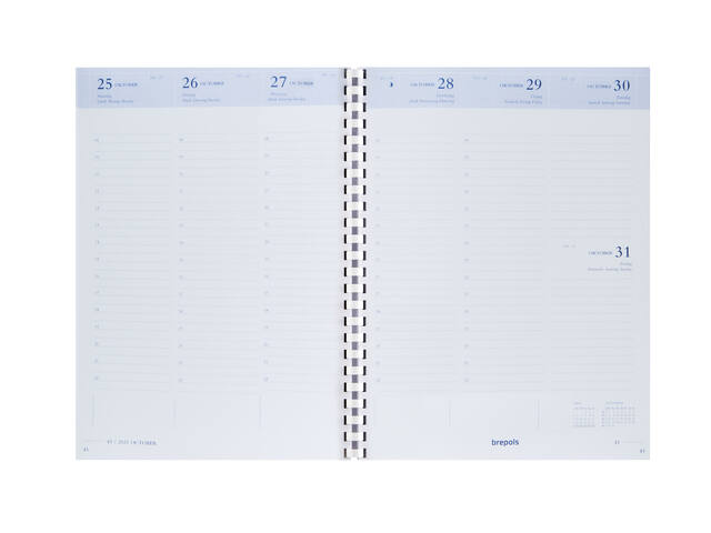 Agendavulling 2027 Brepols Timing 7d/2p spiraal wt