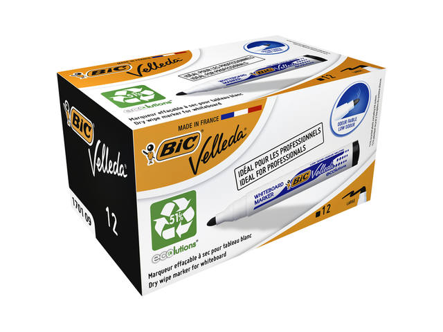 Whiteboardmarker Bic 1701 rond L zwart