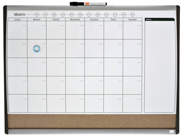 Whiteboard Nobo planner prikbord 585x430mm