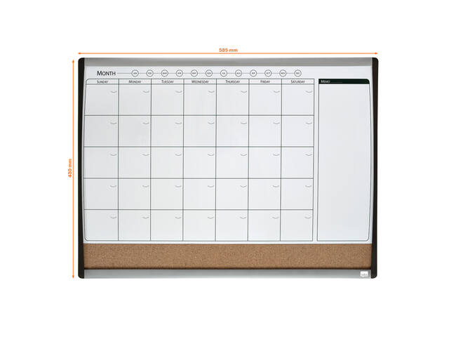 Whiteboard Nobo planner prikbord 585x430mm