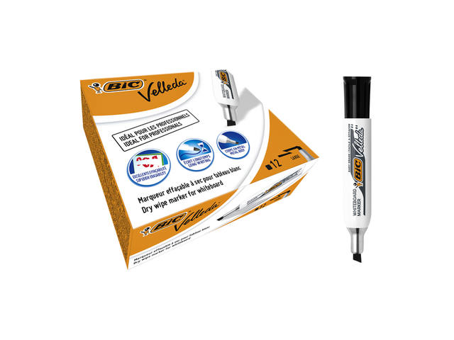 Whiteboardmarker Bic 1781 schuin L zwart