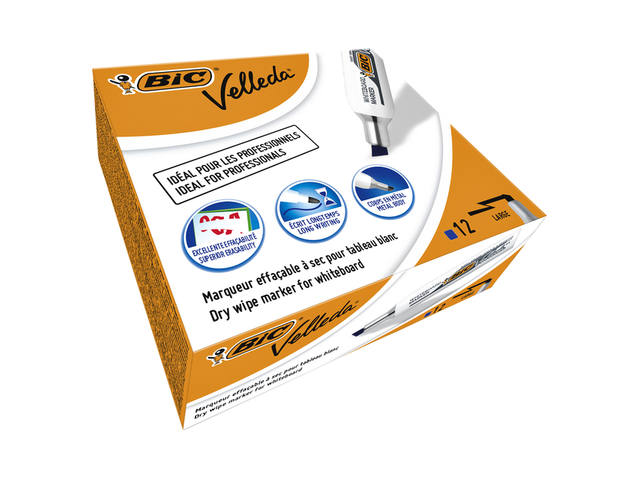 Whiteboardmarker Bic 1781 schuin L blauw