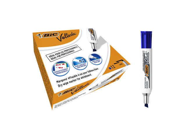 Whiteboardmarker Bic 1781 schuin L blauw