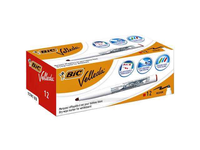 Whiteboardmarker Bic 1741 rond M rood