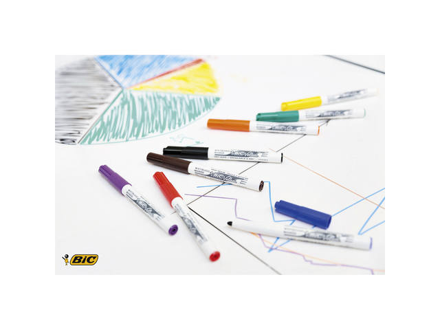 Whiteboardmarker Bic 1744 rond M assorti