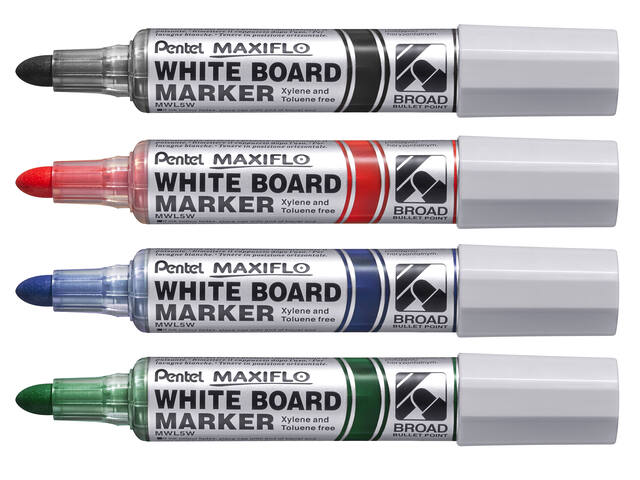 Whiteboardmarker Pentel MWL5M 3mm rood