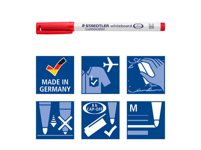 Whiteboardmarker Staedtler 301 rond 1mm ass