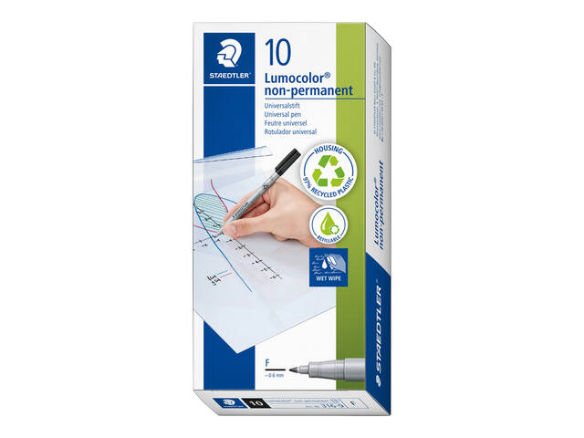 Viltstift Staedtler OHP Lumo F 316 non perm zwart