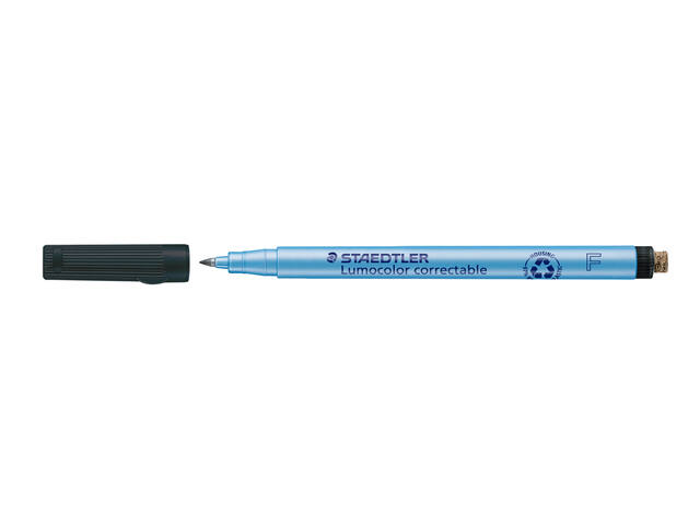 Viltstift Staedtler OHP Lumo F 305 correctable zw