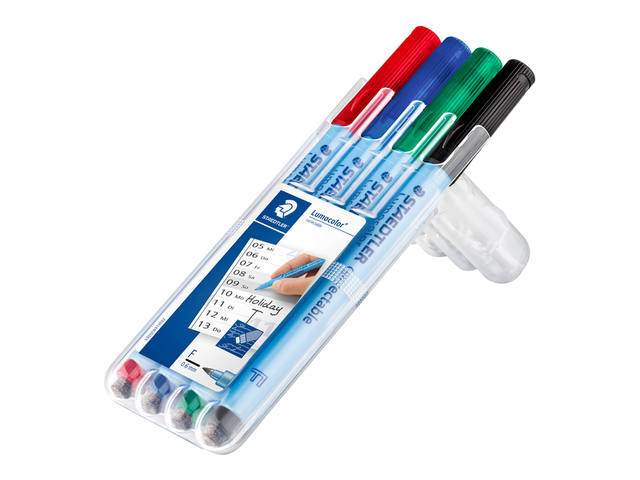 Viltstift Staedtler OHP Lumo F 305 correctable ass