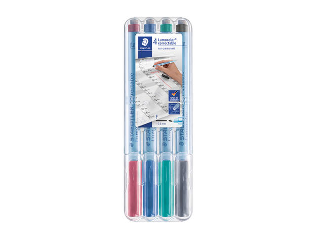 Viltstift Staedtler OHP Lumo F 305 correctable ass