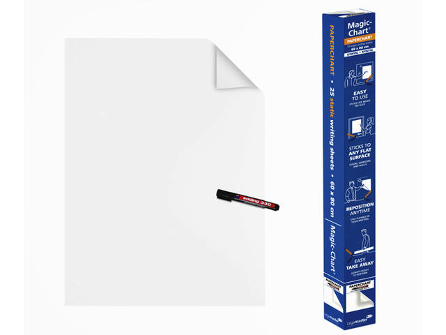 Magic chart Legamaster Paperchart 60x80cm wit 25v