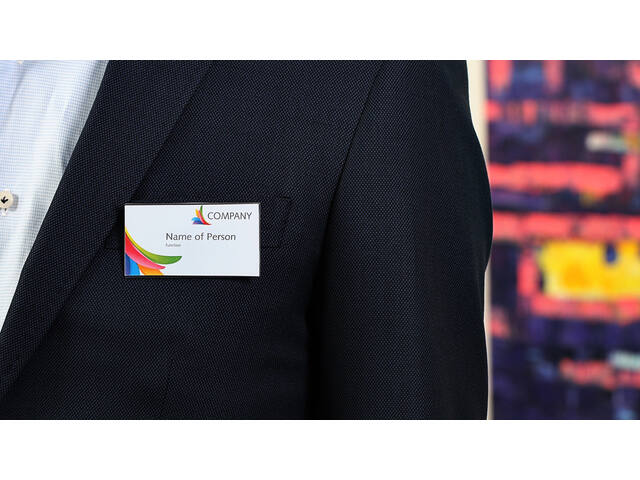 Badge Europel met clip+speld 75x40mm 24st