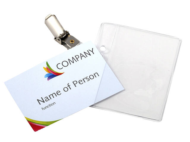 Badge Europel met strip en clip 90x60mm