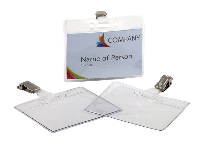 Badge Europel met strip en clip 90x60mm