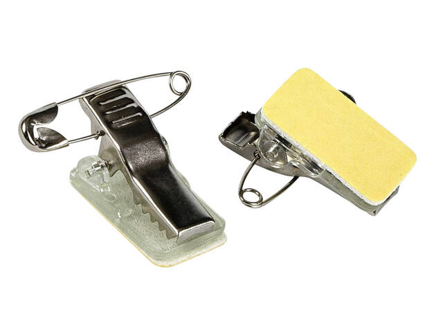 Clip met speld Europel zelfklevend tbv badges
