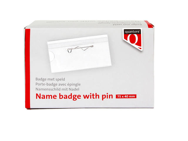 Badge Quantore speld 40x75mm