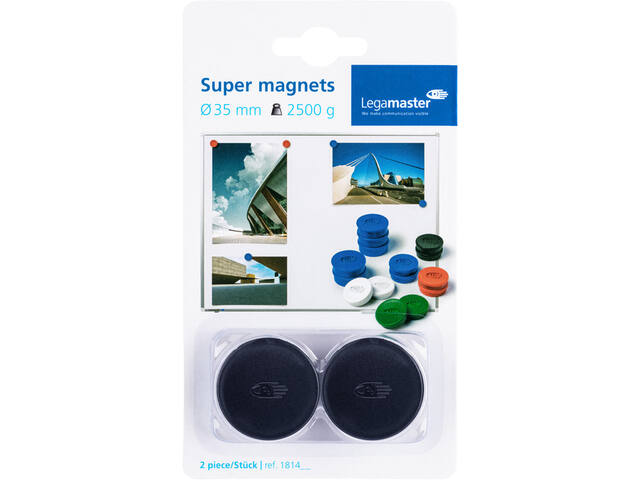Magneet Legamaster 35mm super 2500gr zw 2st