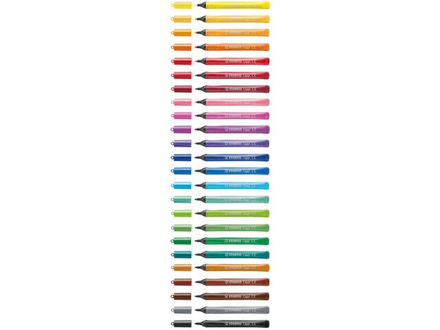 Viltstift STABILO Cappi 168/24 M 24st assorti