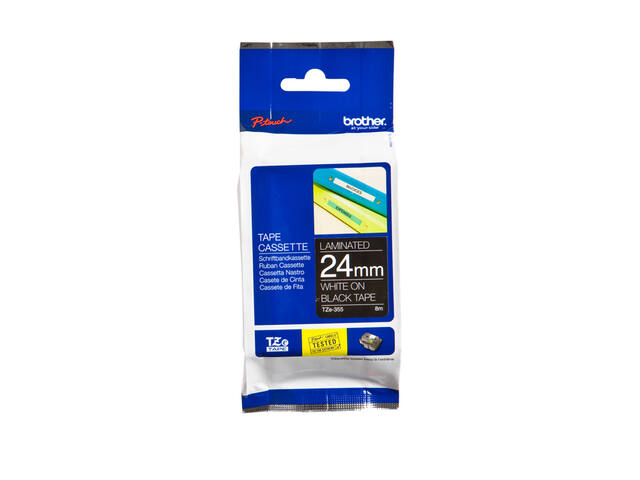 Labeltape Brother Ptouch TZe355 24mm zwart
