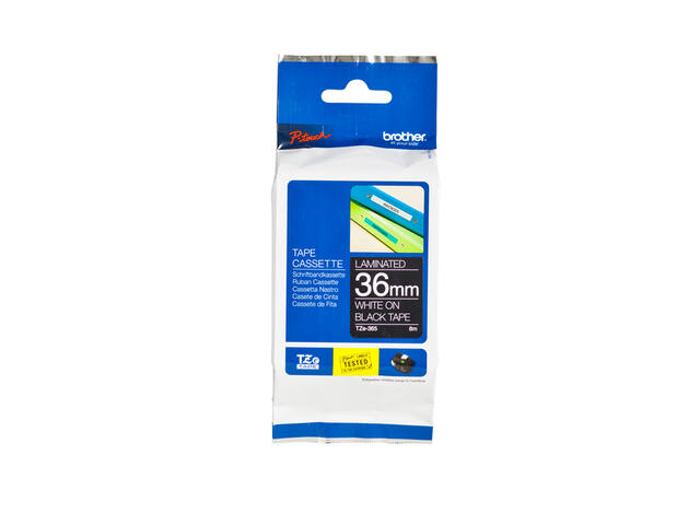 Labeltape Brother Ptouch TZe365 36mm zwart