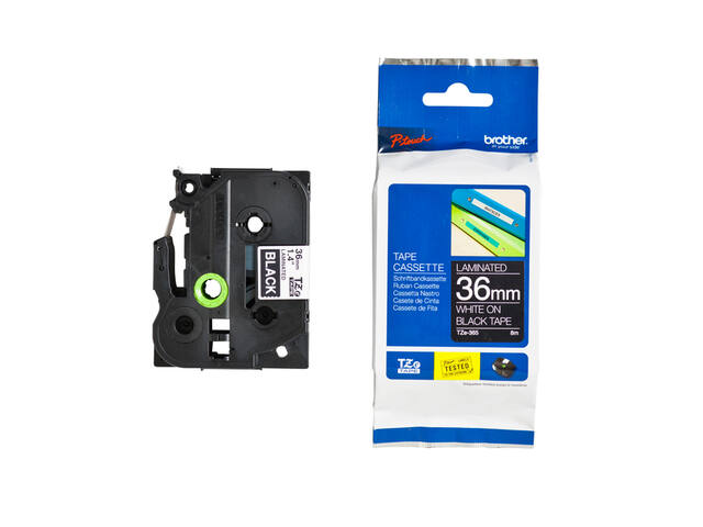 Labeltape Brother Ptouch TZe365 36mm zwart