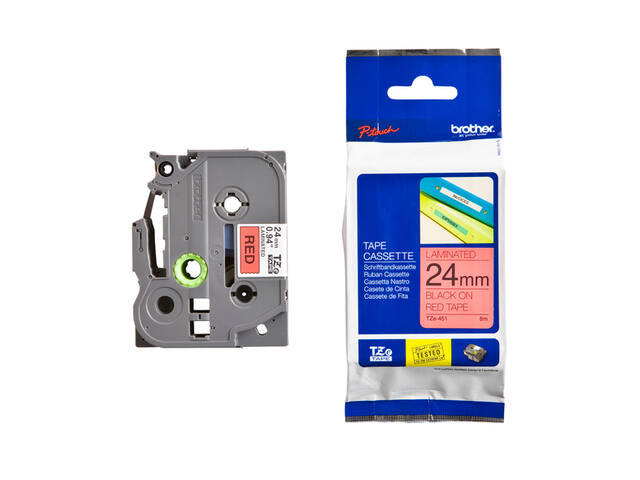 Labeltape Brother Ptouch TZe451 24mm rood