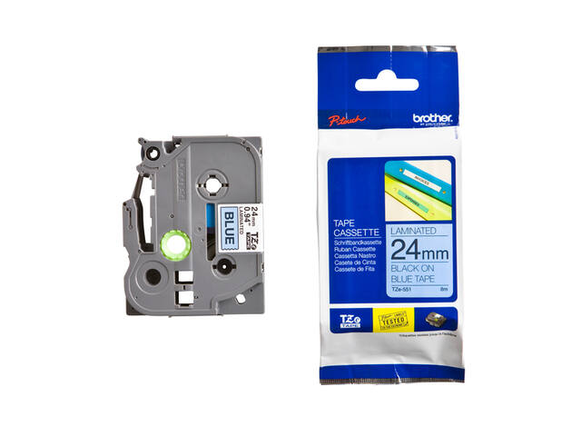 Labeltape Brother Ptouch TZe551 24mm blauw