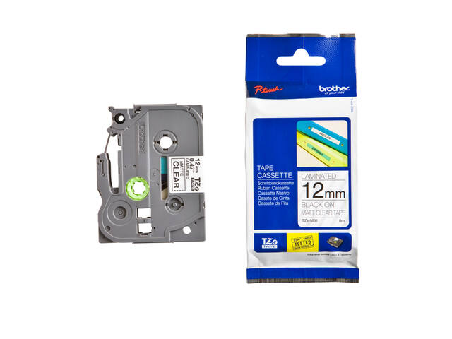 Labeltape Brother Ptouch TZeM31 12mm transparant